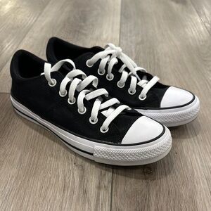 Converse All Star Women Black Canvas Sneakers with White Laces